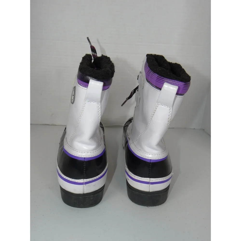 Sporto Flora Women 7M Snow Boots White Black Purple Faux Fur Duck Boots 121879